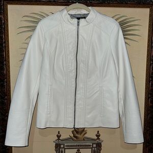 a.n.a| off white faux leather jacket size s